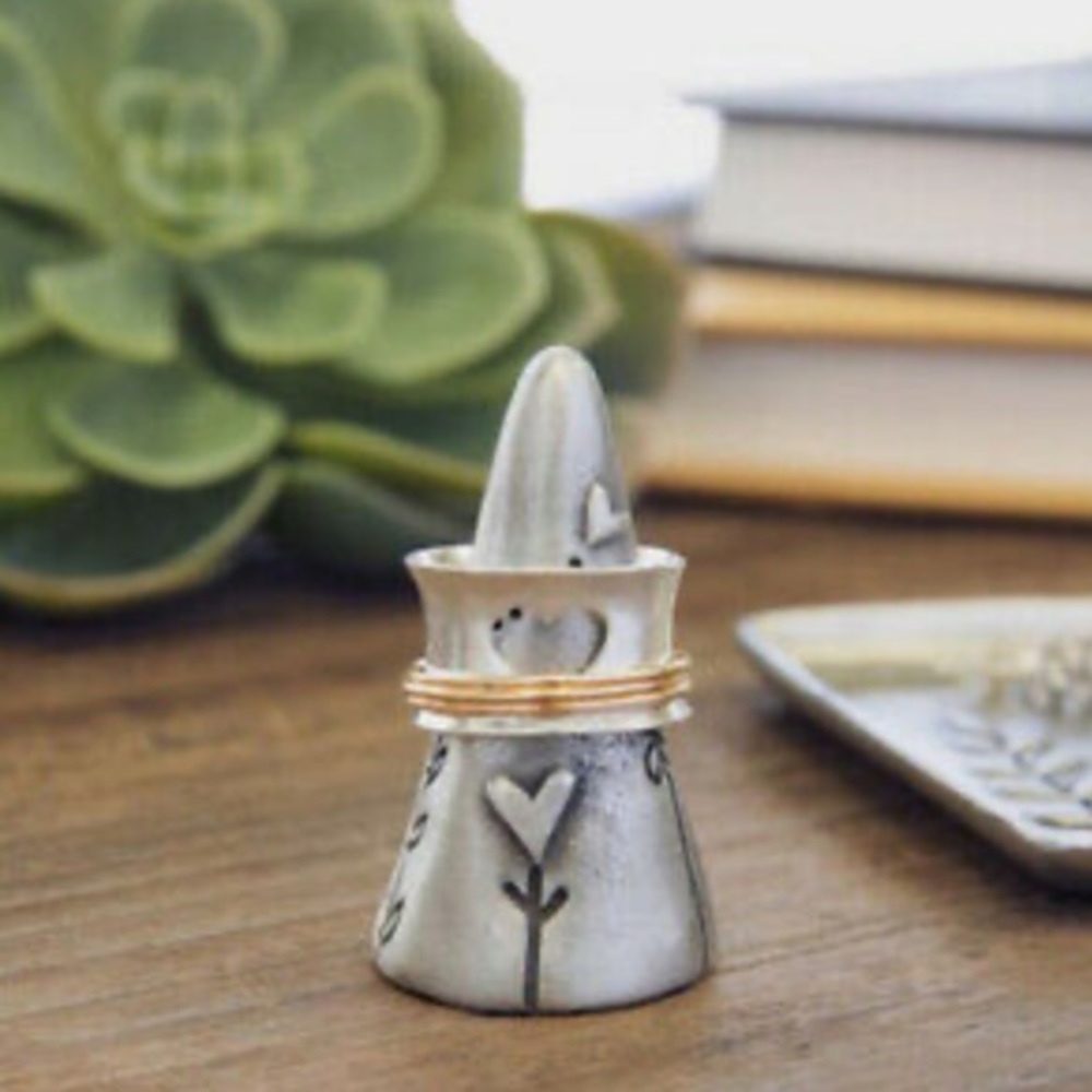 NEW Elegant Heart Two Tone 925 Silver Ring - Picture 5 of 6
